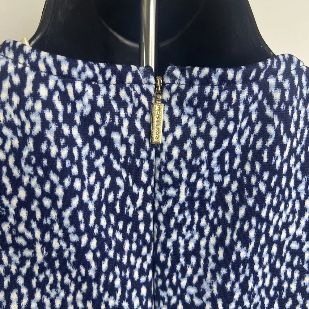 Michael Kors (MK) Women's Printed Blue Tank Top Zipper Back Size Small~‎ NWT